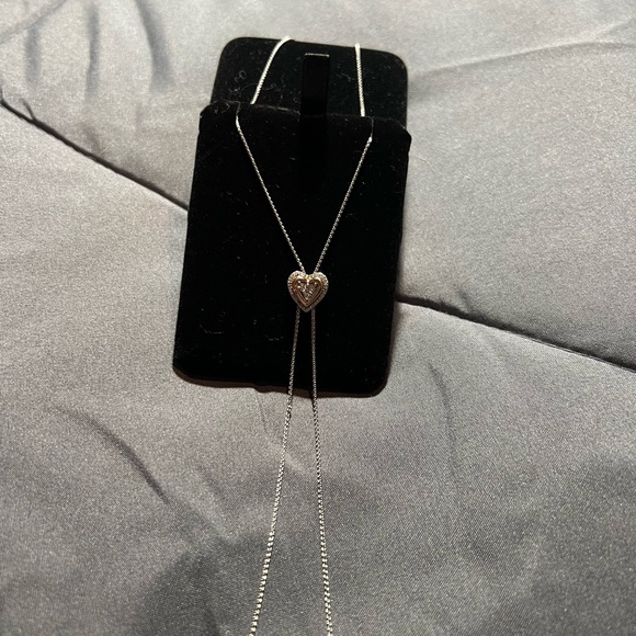 Kay Jewelers Sterling Silver + Rose Gold Bolo Heart Necklace - Picture 2 of 12